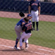 Illustration for article titled Pete Alonso Does His Best Troy Polamalu Impression On An Unsuspecting Josh Reddick